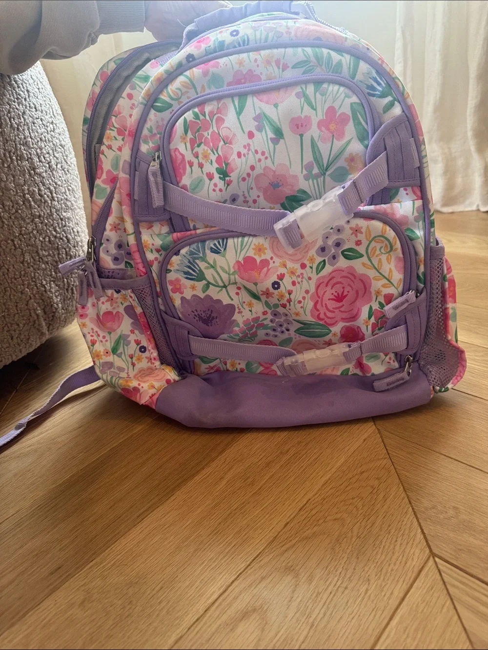 Pottery Barn Kids Floral Lavender and Multicolor Backpack